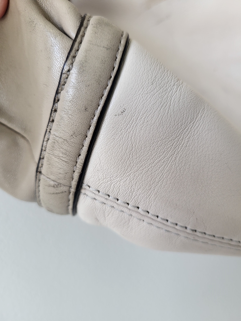 Coach Two-Tone Cream and Taupe Leather Shoulder Bag - Picture 8 of 14